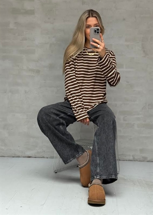 Nete stripe bluse Offwhite/Brown Boii Studios